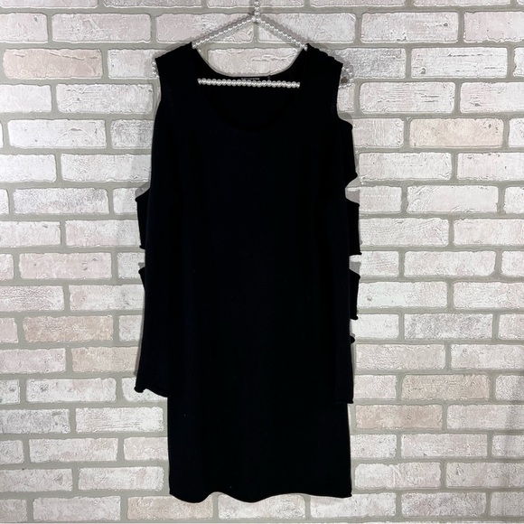 Tess Giberson Black Wool Cutout Long Sleeve Sweater Dress Size S - Picture 1 of 9